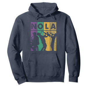 Mardi Gras NOLA New Orleans Carnival Jazz Music Glitter Print Hoodie TS11 Navy Print Your Wear