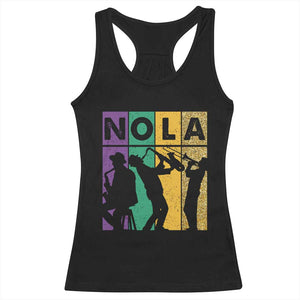 Mardi Gras NOLA New Orleans Carnival Jazz Music Glitter Print Racerback Tank Top TS11 Black Print Your Wear