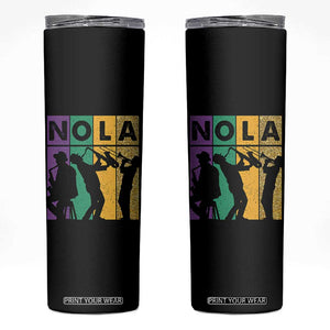 Mardi Gras NOLA New Orleans Carnival Jazz Music Glitter Print Skinny Tumbler TS11 Black Print Your Wear