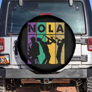 Mardi Gras NOLA New Orleans Carnival Jazz Music Glitter Print Spare Tire Cover TS11 No hole Black Print Your Wear
