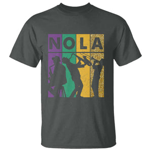 Mardi Gras NOLA New Orleans Carnival Jazz Music Glitter Print T Shirt TS11 Dark Heather Print Your Wear