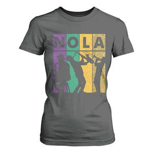 Mardi Gras NOLA New Orleans Carnival Jazz Music Glitter Print T Shirt For Women TS11 Dark Heather Print Your Wear
