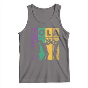 Mardi Gras NOLA New Orleans Carnival Jazz Music Glitter Print Tank Top TS11 Deep Heather Print Your Wear