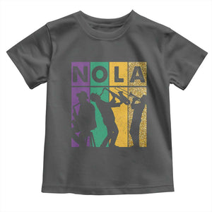 Mardi Gras NOLA New Orleans Carnival Jazz Music Glitter Print Toddler T Shirt TS11 Dark Heather Print Your Wear