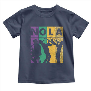 Mardi Gras NOLA New Orleans Carnival Jazz Music Glitter Print Toddler T Shirt TS11 Navy Print Your Wear