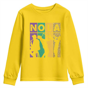 Mardi Gras NOLA New Orleans Carnival Jazz Music Glitter Print Youth Sweatshirt TS11 Daisy Print Your Wear