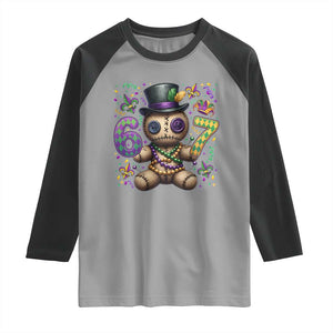 Funny Mardi Gras 67 Voodoo Doll Raglan Shirt Fat Tuesday Six Seven Meme TS11 Sport Gray Black Print Your Wear