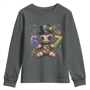 Funny Mardi Gras 67 Voodoo Doll Youth Sweatshirt Fat Tuesday Six Seven Meme TS11 Dark Heather Print Your Wear