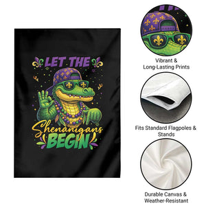 Let The Shenanigans Begin Mardi Gras 67 Meme Garden Flag Funny Alligator Mardigator Six Seven TS11 Print Your Wear