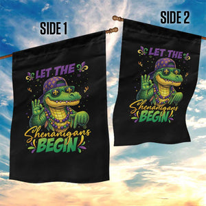 Let The Shenanigans Begin Mardi Gras 67 Meme Garden Flag Funny Alligator Mardigator Six Seven TS11 Print Your Wear