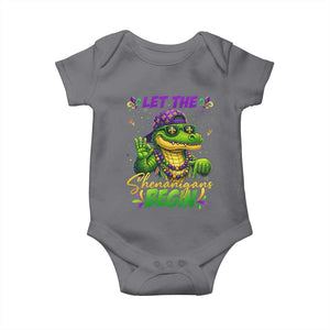 Let The Shenanigans Begin Mardi Gras 67 Meme Baby Onesie Funny Alligator Mardigator Six Seven TS11 Charcoal Print Your Wear