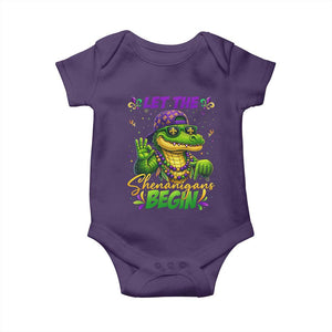 Let The Shenanigans Begin Mardi Gras 67 Meme Baby Onesie Funny Alligator Mardigator Six Seven TS11 Purple Print Your Wear