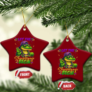 Let The Shenanigans Begin Mardi Gras 67 Meme Ceramic Ornament Funny Alligator Mardigator Six Seven TS11 Print Your Wear