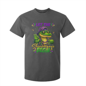 Let The Shenanigans Begin Mardi Gras 67 Meme T Shirt For Kid Funny Alligator Mardigator Six Seven TS11 Dark Heather Print Your Wear