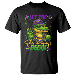 Let The Shenanigans Begin Mardi Gras 67 Meme T Shirt Funny Alligator Mardigator Six Seven TS11 Black Print Your Wear