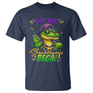 Let The Shenanigans Begin Mardi Gras 67 Meme T Shirt Funny Alligator Mardigator Six Seven TS11 Navy Print Your Wear