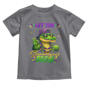 Let The Shenanigans Begin Mardi Gras 67 Meme Toddler T Shirt Funny Alligator Mardigator Six Seven TS11 Charcoal Print Your Wear