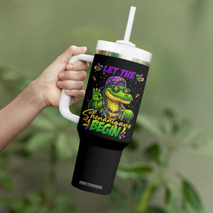 Let The Shenanigans Begin Mardi Gras 67 Meme Tumbler With Handle Funny Alligator Mardigator Six Seven TS11 Print Your Wear