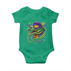 Mardigator Mardi Gras Alligator Carnival Beads Baby Onesie TS11 Irish Green Print Your Wear