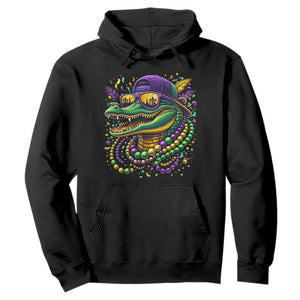 Mardigator Mardi Gras Alligator Carnival Beads Hoodie TS11 Black Print Your Wear