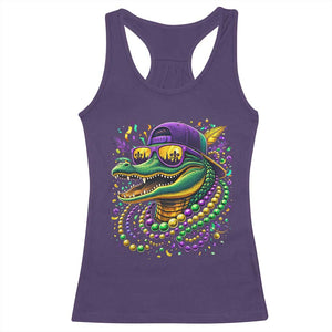 Mardigator Mardi Gras Alligator Carnival Beads Racerback Tank Top TS11 Purple Print Your Wear