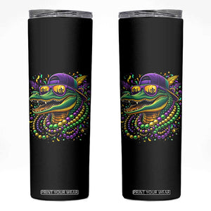 Mardigator Mardi Gras Alligator Carnival Beads Skinny Tumbler TS11 Black Print Your Wear