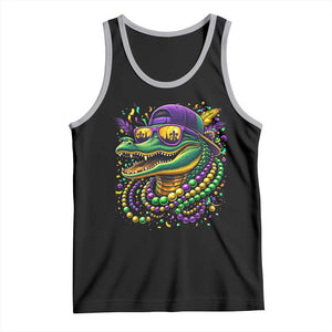Mardigator Mardi Gras Alligator Carnival Beads Tank Top TS11 Black Athletic Heather Print Your Wear