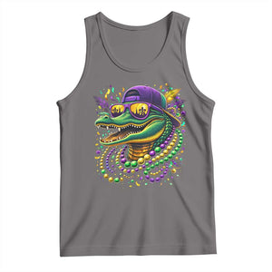 Mardigator Mardi Gras Alligator Carnival Beads Tank Top TS11 Deep Heather Print Your Wear