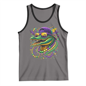 Mardigator Mardi Gras Alligator Carnival Beads Tank Top TS11 Deep Heather Black Print Your Wear
