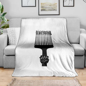 Afro Pick Comb Strong Black Power Fist Throw Blanket TS11 Print Your Wear