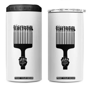 Afro Pick Comb Strong Black Power Fist 4 in 1 Can Cooler Tumbler TS11 One Size: 16 oz White Print Your Wear