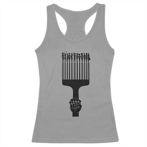Afro Pick Comb Strong Black Power Fist Racerback Tank Top TS11 Sport Gray Print Your Wear