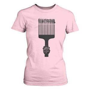 Afro Pick Comb Strong Black Power Fist T Shirt For Women TS11 Light Pink Print Your Wear
