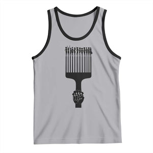 Afro Pick Comb Strong Black Power Fist Tank Top TS11 Athletic Heather Black Print Your Wear