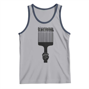 Afro Pick Comb Strong Black Power Fist Tank Top TS11 Athletic Heather Navy Print Your Wear