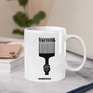 Afro Pick Comb Strong Black Power Fist Coffee Mug TS11 Print Your Wear