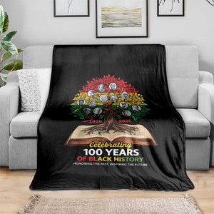 Celebrating 100 Years Of Black History Honoring The Past Inspiring The Future Throw Blanket Black Leaders TS11 Print Your Wear