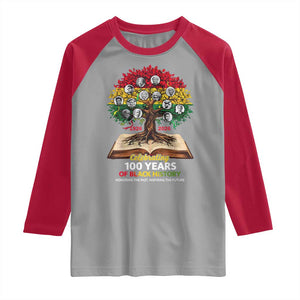 Celebrating 100 Years Of Black History Honoring The Past Inspiring The Future Raglan Shirt Black Leaders TS11 Sport Gray Red Print Your Wear