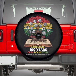 Celebrating 100 Years Of Black History Honoring The Past Inspiring The Future Spare Tire Cover Black Leaders TS11 Black Print Your Wear