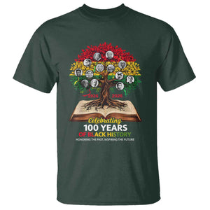 Celebrating 100 Years Of Black History Honoring The Past Inspiring The Future T Shirt Black Leaders TS11 Dark Forest Green Print Your Wear