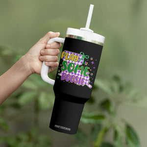 Play Some Boosie Mardi Gras Tumbler With Handle Funny Fat Tuesday Coquette Louisiana Carnival TS11 Print Your Wear