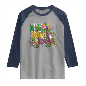 Play Some Boosie Mardi Gras Raglan Shirt Funny Louisiana New Orleans Carnival TS11 Sport Gray Navy Print Your Wear