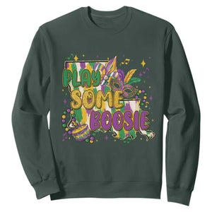 Play Some Boosie Mardi Gras Sweatshirt Funny Louisiana New Orleans Carnival TS11 Dark Forest Green Print Your Wear