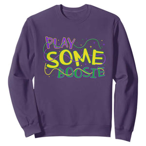Funny Play Some Boosie Mardi Gras Sweatshirt Beads Carnival Louisiana TS11 Purple Print Your Wear