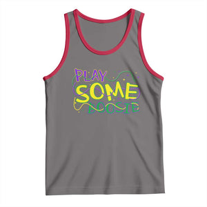 Funny Play Some Boosie Mardi Gras Tank Top Beads Carnival Louisiana TS11 Deep Heather Red Print Your Wear