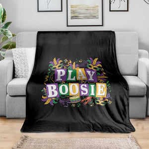 Funny Play Boosie Mardi Gras Throw Blanket Fat Tuesday Carnival Fleur De Lis Music TS11 Print Your Wear