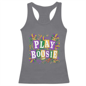 Funny Play Boosie Mardi Gras Racerback Tank Top Fat Tuesday Carnival Fleur De Lis Music TS11 Charcoal Print Your Wear