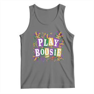 Funny Play Boosie Mardi Gras Tank Top Fat Tuesday Carnival Fleur De Lis Music TS11 Black Heather Print Your Wear