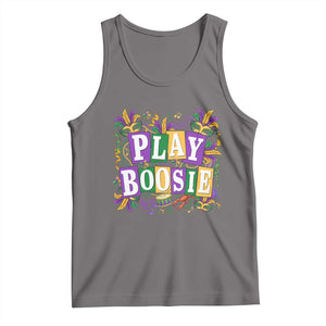 Funny Play Boosie Mardi Gras Tank Top Fat Tuesday Carnival Fleur De Lis Music TS11 Deep Heather Print Your Wear