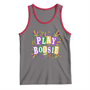 Funny Play Boosie Mardi Gras Tank Top Fat Tuesday Carnival Fleur De Lis Music TS11 Deep Heather Red Print Your Wear
